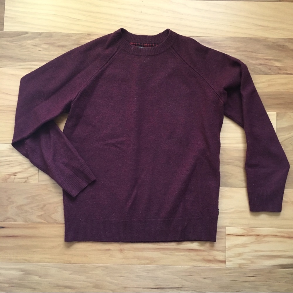Woolrich Merino Wool Sweater crewneck M burgundy